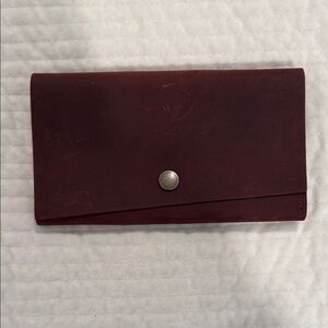 Burgundy Leather Clutch Wallet
